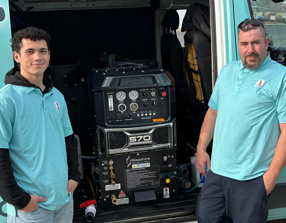 A photo of two Pineapple Cleaning Crew.